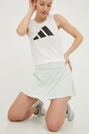 Spódnice - adidas Performance spódnica kolor zielony mini rozkloszowana - miniaturka - grafika 1
