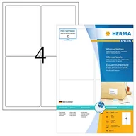 Etykiety do drukarek - HERMA 10777 naklejki adresowe do drukarki atramentowej DIN A4 (96 x 139,7 mm, 80 arkuszy, papier, matowy) samoprzylepne, nadają się do drukowania, etykiety adresowe, 320 etykiet samoprzylepnych, białe - miniaturka - grafika 1