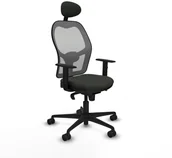 Fotele i krzesła biurowe - Krzesło Biurowe z Zagłówkiem Jorquera Piqueras y Crespo 1D036N1 Czarny - miniaturka - grafika 1