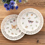Talerze - Komplet 6 talerzyków deserowych ażurowych 19 cm LEDA IVORY - miniaturka - grafika 1