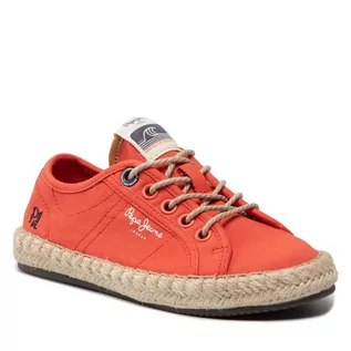 Espadryle damskie - Pepe Jeans Espadryle Tourist Island Gir PGS10170 Sunset Orange 168 - grafika 1