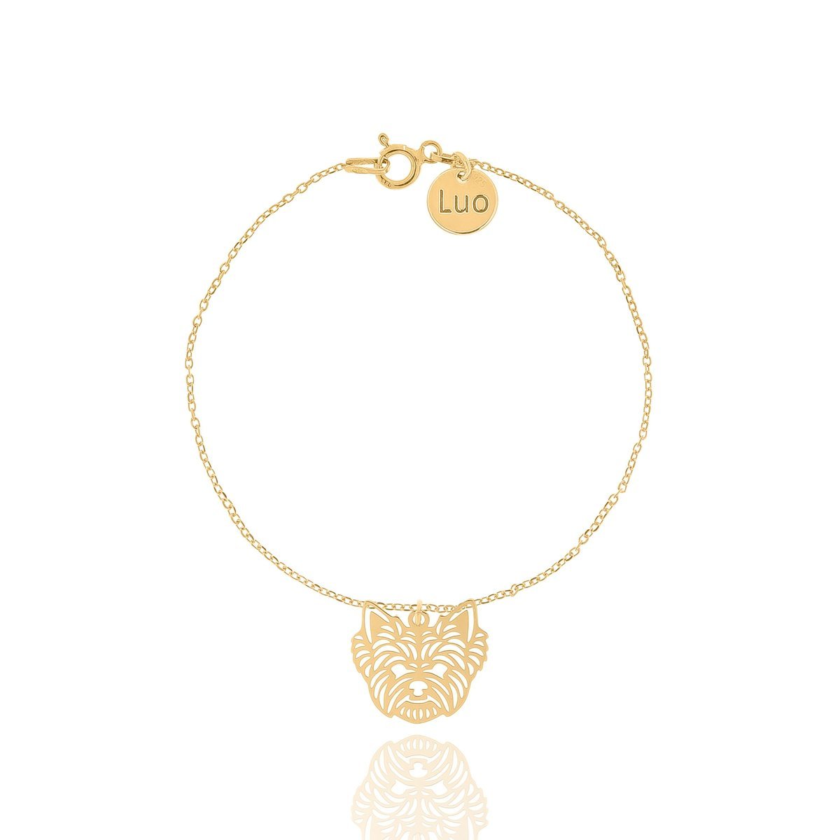 Bransoletka srebrna pozłacana z psem Yorkshire Terrier