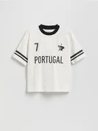 Koszulki dla chłopców - Reserved - T-shirt z nadrukiem - złamana biel - miniaturka - grafika 1