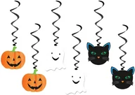 Halloween - Dekoracja wisząca świderki Duszek, Kot i Dynia - 6 szt. - miniaturka - grafika 1