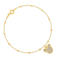 Bransoletki - Bransoletka pozłacana z myszką miki - miniaturka - grafika 1