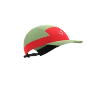 Czapki i chusty sportowe męskie - COMPRESSPORT Czapka biegowa 5 PANEL LIGHT CAP nile/fluo red - miniaturka - grafika 1