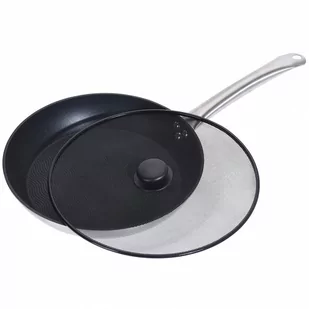 Pokrywka do patelni, garnka, siatka ochronna do smażenia, przeciw pryskaniu, 29 cm, czarna kod: O-259031 - Pokrywki - miniaturka - grafika 1