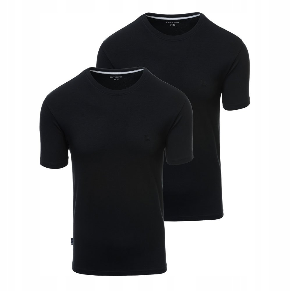 Zestaw 2 czarnych męskich t-shirtów bawełniane koszulki Ombre Z101 V5 r L