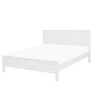 Łóżka - Beliani Łóżko drewniane 140 x 200 cm białe OLIVET 68102 - miniaturka - grafika 1