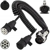 Akcesoria do przyczep i kamperów - Przewód Spiralny Adapter 15 Pin 7 Pin N+S 24V 4M - miniaturka - grafika 1