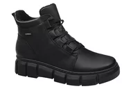 Botki damskie - Trzewiki Botki HELIOS Komfort 523 2-011 Czarne ocieplane na Haluksy - miniaturka - grafika 1