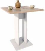 Ławy i stoliki kawowe - Stolik kwadratowy barowy dąb artisan + biały P7-K85 - miniaturka - grafika 1
