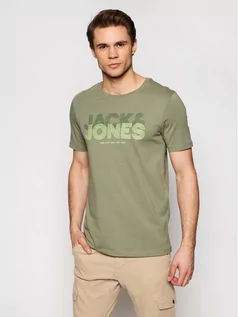 Koszulki męskie - Jones Jack T-Shirt Lexus-Spring 12192515 Zielony Slim Fit - grafika 1