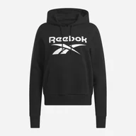 Bluzy damskie - Bluza z kapturem damska ocieplana Reebok Identity Big Logo Fleece Hoodie 100071935 XS Czarna (4066764805523) - miniaturka - grafika 1