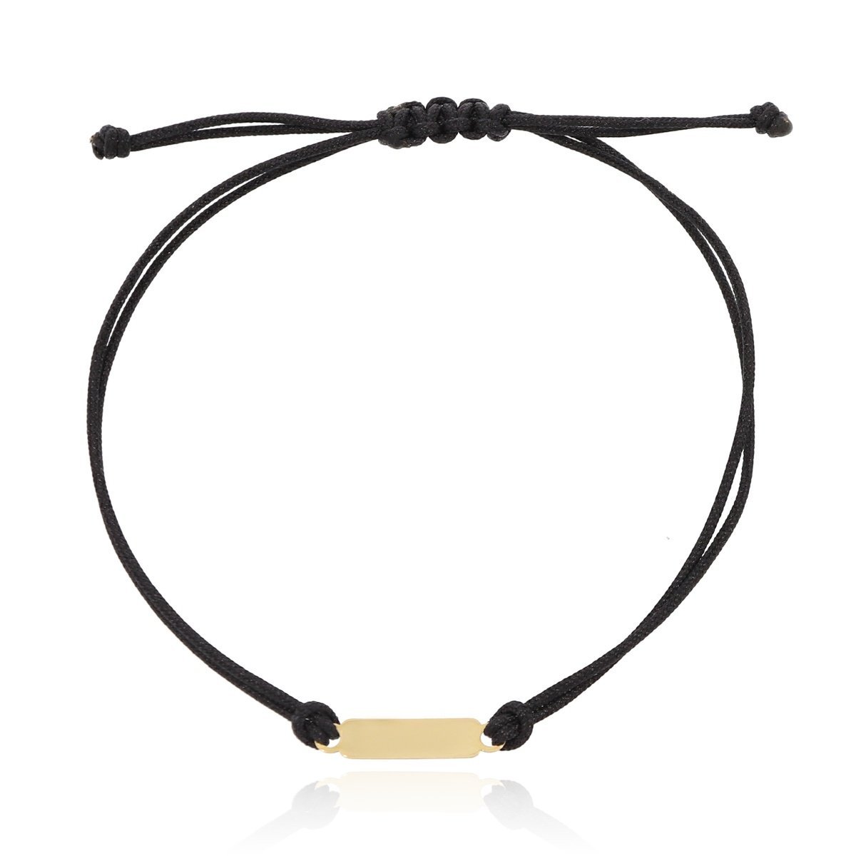 Bransoletka sznurek czarny blaszka pr. 585