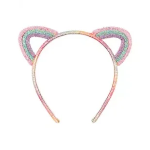 Souza! Opaska do włosów kocie uszka brokatowe Clary - Dodatki do strojów karnawałowych - miniaturka - grafika 1