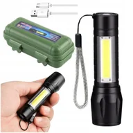 Latarki - Mała Latarka Mocna Kieszonkowa Taktyczna Zoom Led - miniaturka - grafika 1
