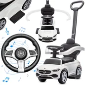 Chodziki - COIL Jeździk pchacz chodzik Mercedes 3W1 AMG Auto samochód duży dla dzieci klakson biały - miniaturka - grafika 1