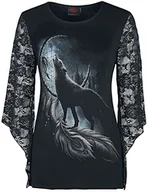 Koszulki i topy damskie - Spiral - From Darkness - Top z koronkowym rękawem w kolorze różowego, Czarny, XL - miniaturka - grafika 1