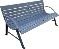 Ławki ogrodowe - Elior Solidna drewniana ławka parkowa do ogrodu Wagris 150 cm -szary - miniaturka - grafika 1