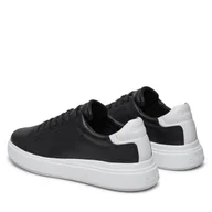 Sneakersy męskie - Sneakersy Calvin Klein Low Top Lace Up Lth HM0HM01016 Czarny - miniaturka - grafika 1