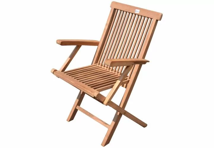 Divero Składane krzesło z drewna tekowego