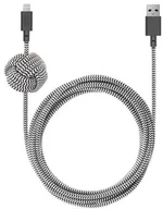 Kable USB - Kabel USB Native Union USB-A - Lightning 3 m Czarny Biały NCABLE-KV-L-ZEB - miniaturka - grafika 1