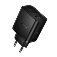 Ładowarki do telefonów - Ładowarka sieciowa do telefonu Hoco 2x USB C + USB A QC3.0 PD 3A 65W N75 czarna - miniaturka - grafika 1