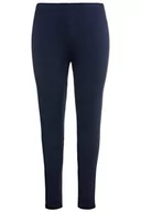 Legginsy - Ulla Popken Damskie legginsy bawełniane, elastyczny ściągacz, niebiesko-czarny., 32W / 32L - miniaturka - grafika 1