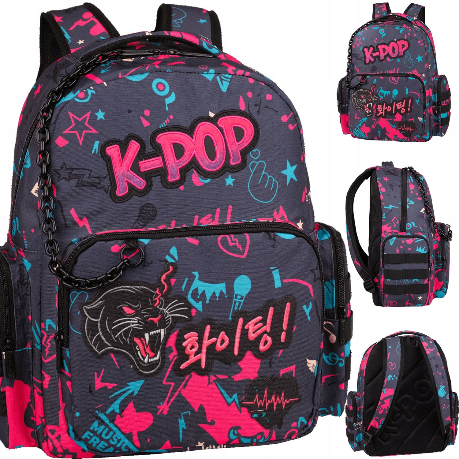 Plecak Szkolny Dla Dziewczynki K-pop Dark