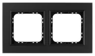 Klawisze i ramki - Ospel Ramka  podwójna SONATA szronione szkło 4mm - czarny/czarny - miniaturka - grafika 1