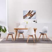 Krzesła - vidaXL Krzesła do jadalni, 4 szt., biało-czarne - miniaturka - grafika 1