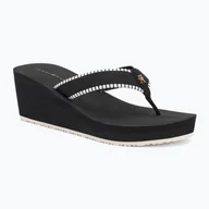 Klapki i japonki damskie - Japonki damskie Tommy Hilfiger Wedge Beach Sandal black - miniaturka - grafika 1