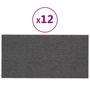 Lumarko Panele ścienne, 12 szt, ciemnoszare, 30x15 cm, tkanina, 0,54 m²! - Panele ścienne i boazeria - miniaturka - grafika 3