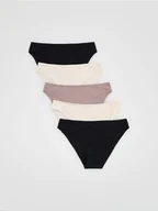 Moda i Uroda OUTLET - Reserved - Bawełniane majtki typu bikini 5 pack - kremowy - miniaturka - grafika 1