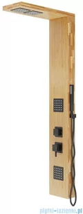 Corsan Basti panel prysznicowy z mieszaczem czarny drewno bambusowe B-002MBL | - Panele prysznicowe - miniaturka - grafika 4