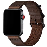 Akcesoria do smartwatchy - D-Pro Vintage Retro Leather Strap skórzany pasek do Apple Watch 1/2/3/4/5/6/7/SE/Ultra 42/44/45/49mm (Dark Brown) - miniaturka - grafika 1