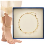 Bransoletki - Bransoletka na kostkę z naturalnymi kamieniami agat, maifan, jaspis, jadeit i awenturynem Mys - miniaturka - grafika 1