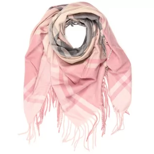 Apaszki i szaliki damskie - Różowy Duży Szalik Damski bawełniany ciepły modny AX-114 - grafika 1