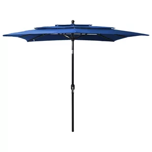 vidaXL 3-poziomowy parasol na aluminiowym słupku, lazurowy, 2,5x2,5 m 313843 - Parasole ogrodowe - miniaturka - grafika 1