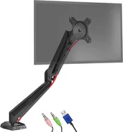 Uchwyty do monitorów - Duronic DMUSB5X1 Uchwyt do monitora obrotowy z USB | ramię do ekranów VESA 75 VESA 100 | wieszak | maks 8 kg | do 1 monitora | czarny | gas | USB | .. - miniaturka - grafika 1