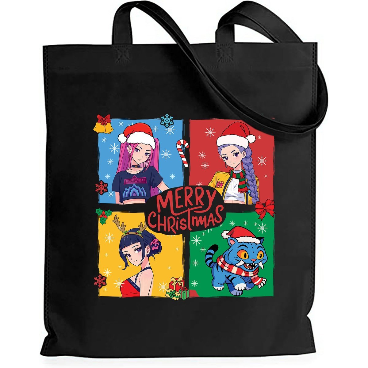 Torba Czarna Eko HUNTRIX MERRY CHRISTMAS Prezent Na Mikołajki Pod Choinkę