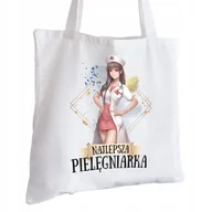 Torby i wózki na zakupy - Torba Bawełniana biała dla Pielęgniarki Prezent ekologiczna Trwały Nadruk - miniaturka - grafika 1