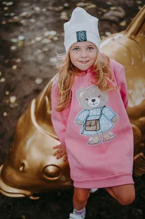 Sukienka dresowa Emily Teddy - Sukienki i spódniczki dla dziewczynek - miniaturka - grafika 1