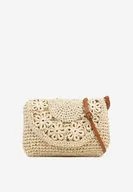 Torebki damskie - Beżowa Pleciona Torebka na Ramię Galuriela - miniaturka - grafika 1