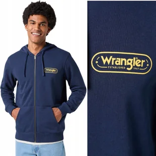 Wrangler ZIP THRU HOODIE Navy GRANATOWA ROZPINANA BLUZA Z KAPTUREM M - Bluzy męskie - miniaturka - grafika 1