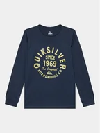Bluzki damskie - Quiksilver Bluzka Circlescriptfro Tees EQBZT04668 Granatowy Regular Fit - miniaturka - grafika 1