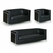 Sofy i kanapy - B2B Partner Sofa CLUB, 2-miejscowa, czarna XP-124-2 580167# - miniaturka - grafika 1