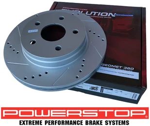 Przednie klocki Z17 + wiercone nacinane tarcze hamulcowe POWERSTOP EVOLUTION Chrysler Aspen - Tarcze hamulcowe - miniaturka - grafika 7
