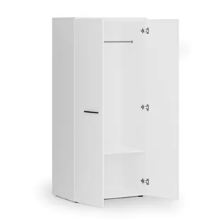 Szafa ubraniowa biurowa PRIMO WHITE, 1 półka, drążek do szafy, 1781 x 800 x 500 mm, biały - Szafy biurowe - miniaturka - grafika 1